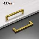 Haidms 30 Pack | 5 Inch Gold Cabinet Handles Brushed Gold Drawer Pulls Stainless Steel Cabinet Hardware Square Bar Modern Cabinet Handles for Kitchen Bathroom Cupboard