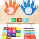 Preschool Learning Toys for Toddlers, Educational Math Manipulatives Number Counting Blocks for Kids, Montessori Toys for 3 4 5 Year Old, Finger Counting Math Toy