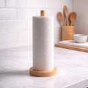 Wooden Paper Towel Holder for Countertop, Solid Beech Wood Stand with Non-Slip Base, Fits Standard Kitchen Rolls, Easy Assembly, Farmhouse Paper Towel Dispenser Classic Beech, Standard