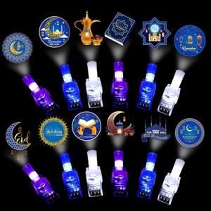 Tuanse 36 Pcs Ramadan Gifts Decorations Eid Mubarak Decorations Eid Al-fitr Finger Lights Bulk for Kids Glow in The Dark Happy Ramadan Light Celebration Party Supplies School Rewards Gifts