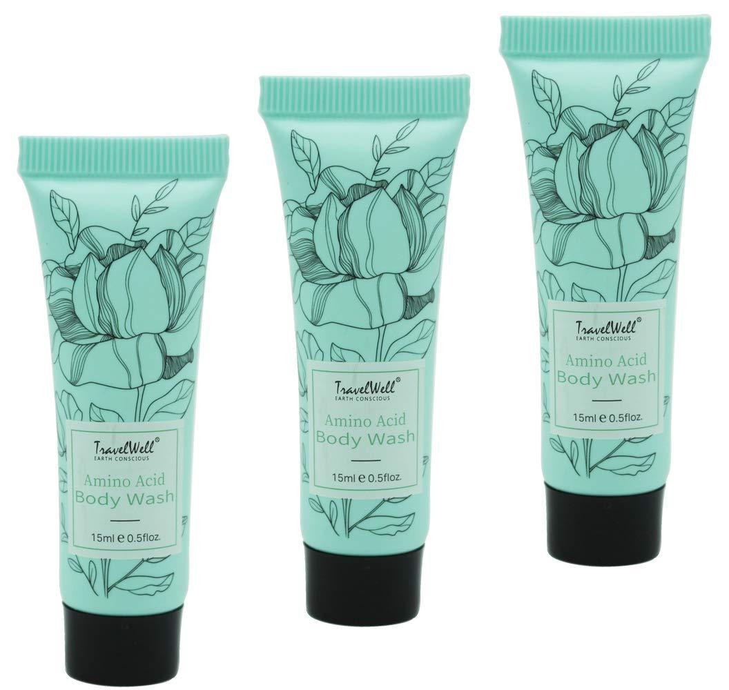 Travelwell Flower Series Hotel Travel Size Guest Body Wash 0.5 Fl Oz/15ml, Individually Wrapped 200 Tubes per Box