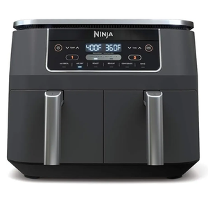 Ninja DZ201 Foodi 8 Quart 6-in-1 DualZone 2-Basket Air Fryer with 2 Independent Frying Baskets, Match Cook & Smart Finish to Roast, Broil, Dehydrate & More for Quick, Easy Meals, Grey