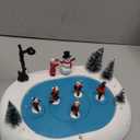 MerryPulse Christmas Village Ice Skating Rink, Colorful Lighted Animated Musical Winter Snow Village Indoor Decoration