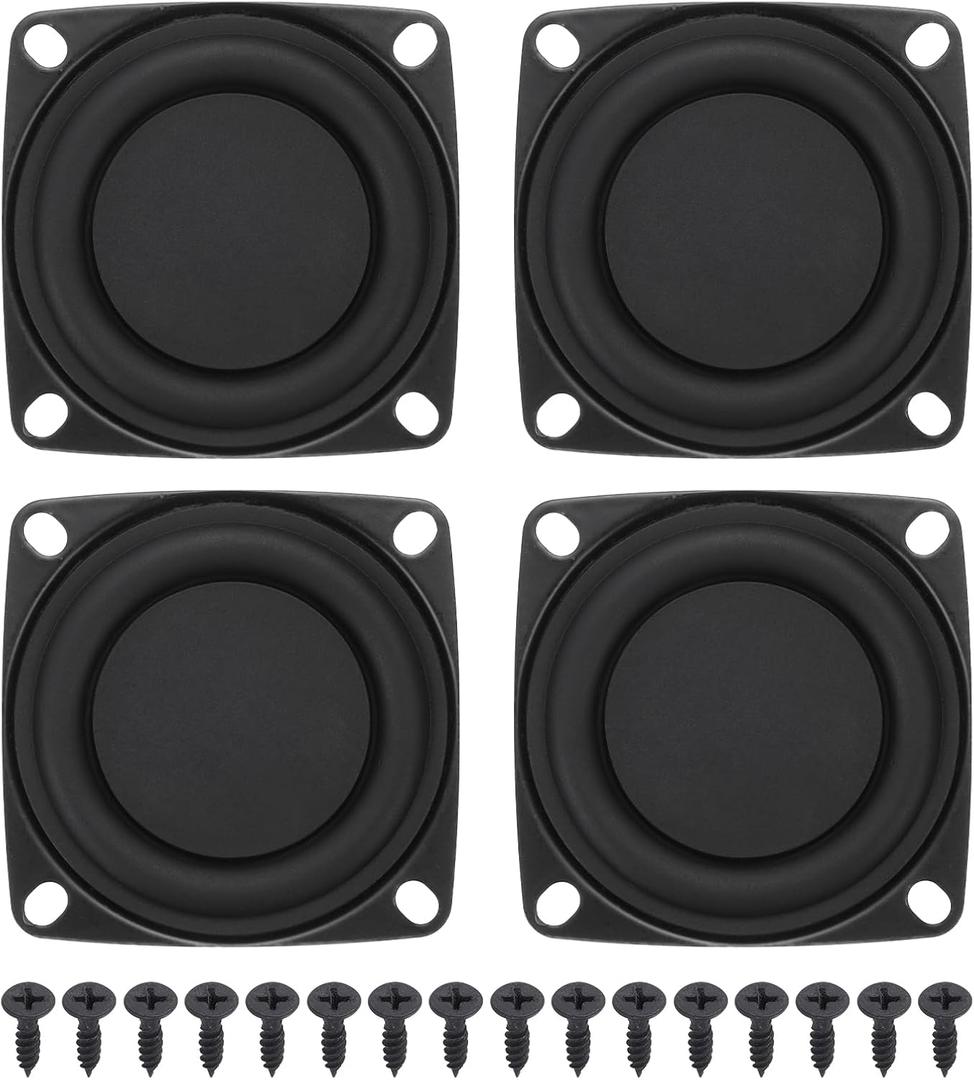 MECCANIXITY 4 Pcs Passive Radiator 2 Inch Woofer Vibrating Membrane, Rubber Vibration Diaphragm Plate Subwoofer for Bass Speaker Replacement, DIY(with 16pcs Screw)