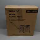 Folding Utility Cart Portable Rolling Crate Handcart Shopping Trolley Collapsible Tool Box, with Lid, on 4 Rotate Wheels, for Grocery, Shopping, Office, Teacher, Camp(Black)