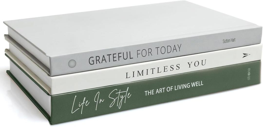 Olive Green Decorative Books for Home Decor - Faux Books for Living Room Decoration, Green Decor Books for Coffee Table or Shelves