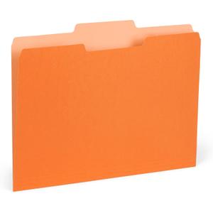 100 Blue Summit Supplies Orange File Folders Letter Size 1/3 Cut 100 Pack - Durable 11pt Two-Tone Paper, Orange Folders Bulk, Orange Manila Folders for Office and School