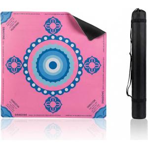 Mahjong Mat for Table  Non-Slip, Noise-Reducing & Silent Neoprene Game Mat, No Fold Marks,Ready to Use, Cover with Rules  Portable Mahjong (Pastel Pink)