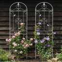 70.8" White Metal Garden Trellis for Climbing Plants, 2 Pack, 70.8"H x 19.6"W