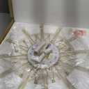 Lafocuse Silent 23 Inch Metal Large Gold Wall Clock Modern, Mid Century Wall Clocks Battery Operated, Art Deco Starburst Wall Clocks for Living Room Kitchen Office