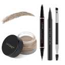 Eyebrow Pencil Makeup Kit, with Waterproof 2-IN-1 Microblading Eyebrow Pen, Eyebrow Pomade, Eyeliner and Dual-ended Eyebrow Brush, Brow Pencil Kit for Natural Eyebrows - Ash Blonde