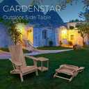 Adirondack Square Outdoor Side Table,2-Tier Storage Patio Side Table, HDPE End Tables for Backyard Pool Porch Garden Lawn(Teak)