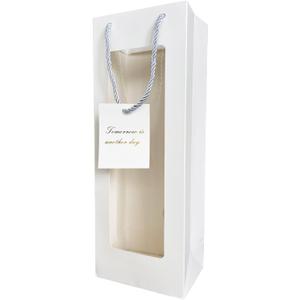 HANSWARE 6PCS Wine Gift Bags with Handles for Bottles Gifts Clear Window Paper Wine Bag for Valentines,Wedding,Easter,Christmas,Baby Shower,Birthday Party,White-6PCS (1 count (Pack of 6))