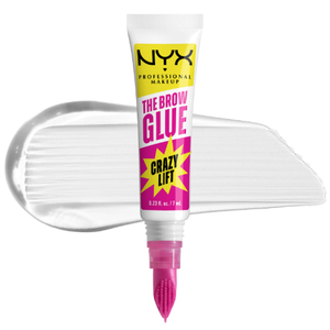 NYX PROFESSIONAL MAKEUP The Brow Glue Crazy Lift, Brow Lamination Gel with 16HR Strong Hold & BuiltIn Styling Comb  Clear Eyebrow Gel