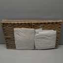 Storage Basket with Lid Rattan Woven Storage Baskets with 2 Separate Lids, 17.2 Gallon (65 L), 22 x 13 x 13.8 Inches,Foldable, 2 Removable Liner Bags Handles for Bedroom, Laundry Room Natural