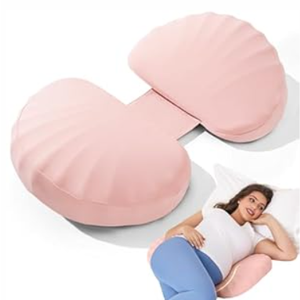 Tinkerz Pregnancy Pillow for Sleeping Memory Foam Pillow for Side Sleeper, Maternity Pillow Support for Back, Belly, Hips for Pregnant Women (Pink)