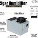 Your Elegant Bar Cigaroze EB-100 Cigar Humidor Humidifier — Industrial Grade Fan, LCD Display, Stainless Steel Build — Preserves Flavor & Freshness in Large 10-70 Cu Ft Cigar Humidors