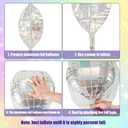 PEUTIER 4pcs Big Disco Ball Balloons, Disco Ball Ballons Decorations Big Disco Ball Balloons Mirror Ball Balloons for 70s Baby Shower Birthday Festival Ceremony Dance Party