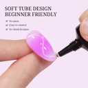 Nail Art Rhinestone Glue - 2Pcs Super Strong UV LED Gel for Nail Gems & Charms, Long Lasting 3D Nail Decor Adhesive, Low Odor & Easy Precision Application