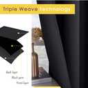 NICETOWN Blackout Curtains 45 Inches Long Kitchen Drapes, Black Solid Thermal Insulated Grommet Blackout Drapery Panels for Window (2 Panels, 42 Inch Wide by 45 Inch Long, Black)