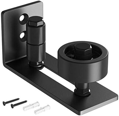 SMARTSTANDARD Sliding Barn Door Floor Guide for Bottom Adjustable Roller - 8 Setup Options for DIYers - Flush Design Bottom Flat Barn Door Floor Guide Stay Roller (Black) 1PCS