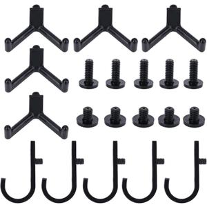 BOXOB 20pcs Tool Hooks for Suncast/Craftsman, V & J Shape Storage Shed Hooks with 10 Long & Short Screws Tool Hanger Garage Wall Organization for Shed Shelves Accessories Shovels Rakes Organizer