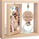 360 Rotating Pet Memorial Frame with Keepsake Jar  Double-Sided 4x6 Photo Display for Pet Loss  Perfect Remembrance Gift for Dog and Cat Owners
