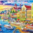 ALL4JIG Harbor City Fun Jigsaw Puzzles for Adults and Kids, 499 Pieces, 19" x 14", Christmas Secret Santa Gift, White Elephant Gifts, Number Partitioned for Easy Solving