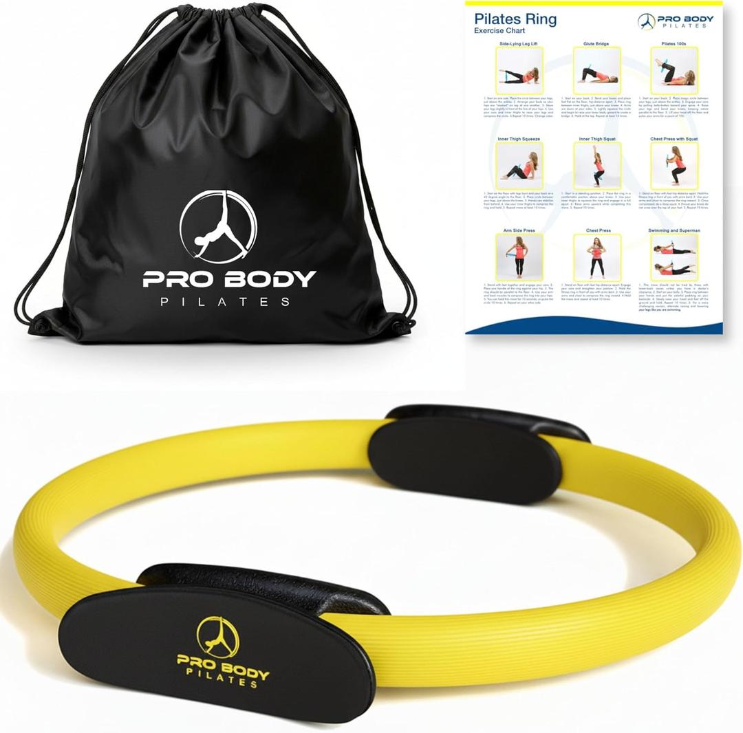 ProBody Pilates Fitness Circle 14 Inch Pilates Ring for Focusing on Toning Inner Thighs, Arms, and Core