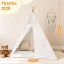 Sumbababy Kids Teepee Tent for Toddlers, Washable Indoor Tipi Sleepover Tent with Lights, Slumber Party Tent for Girls & Boys, Foldable Play Tents Gift Toy