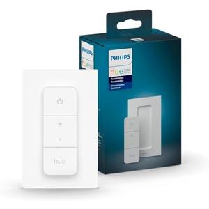 PHILIPS Hue Smart Dimmer Switch with Remote, White, 1 Pack, Turns Hue Lights On, Off, Dims or Brightens, Smart Home Control, Requires Bridge, Easy, No-Wire Installation