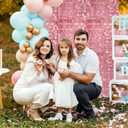 36 PCS Rose Gold Shimmer Wall Backdrop, Square Sequin Photo Backdrops Panel, Glitter Wall Background for Birthdays, Weddings, Halloween, Engagements, Disco Bachelorette Party Decoration (6FTx6FT)