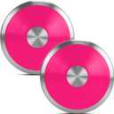1 kg Sports Training Discus 2 Pcs for Girls Boys School Track and Field, 1kg Nylon Discus with Steel Rim and Center, Men Women Discuses Outdoor Practice Throwing (Pink)