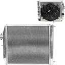 2-Row Full Aluminum Racing Radiator w/ 12V Fan Shroud Replacement for 1992-2000 Honda Civic EH EJ 1993-1997 Del Sol EG MT 1994-2001 Acura Integra DB DC