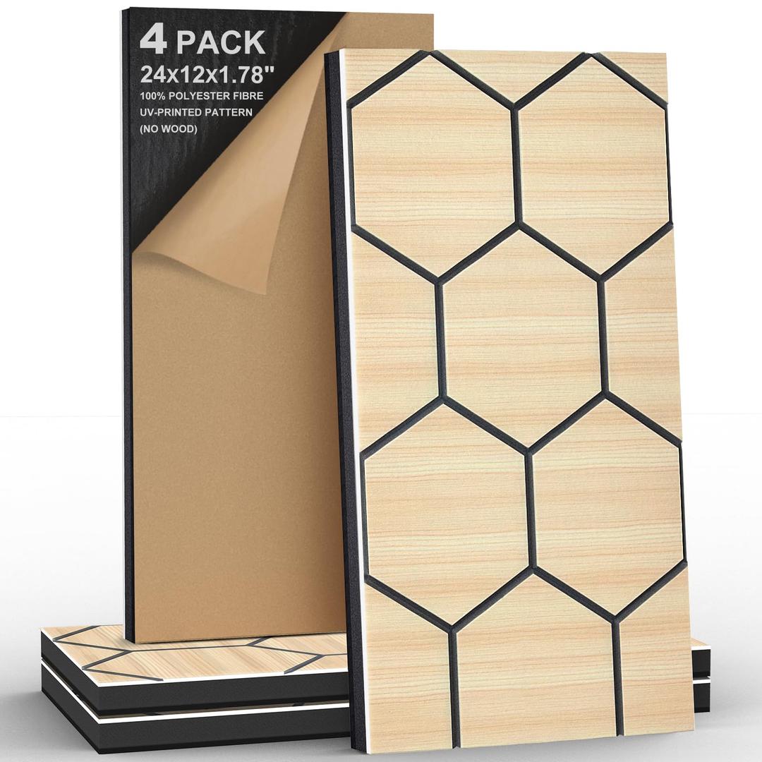 ArtVivid 4 Pack Acoustic Wall Panel, Soundproof Foam Panels for Wall