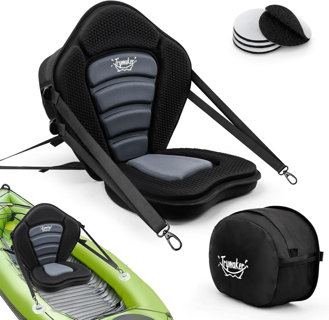 Trymaker Kayak Seats with Back Support for Sit on Top, Universal Paddle Board Seat for Inflatable Paddleboard, Sup, Canoe(1X Thicken Cushion)
