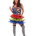 fun shack Clown Costume for Women, Colorful Clown Outfit, Fun Clown Attire for Parties and Events, Dress Up, Size M