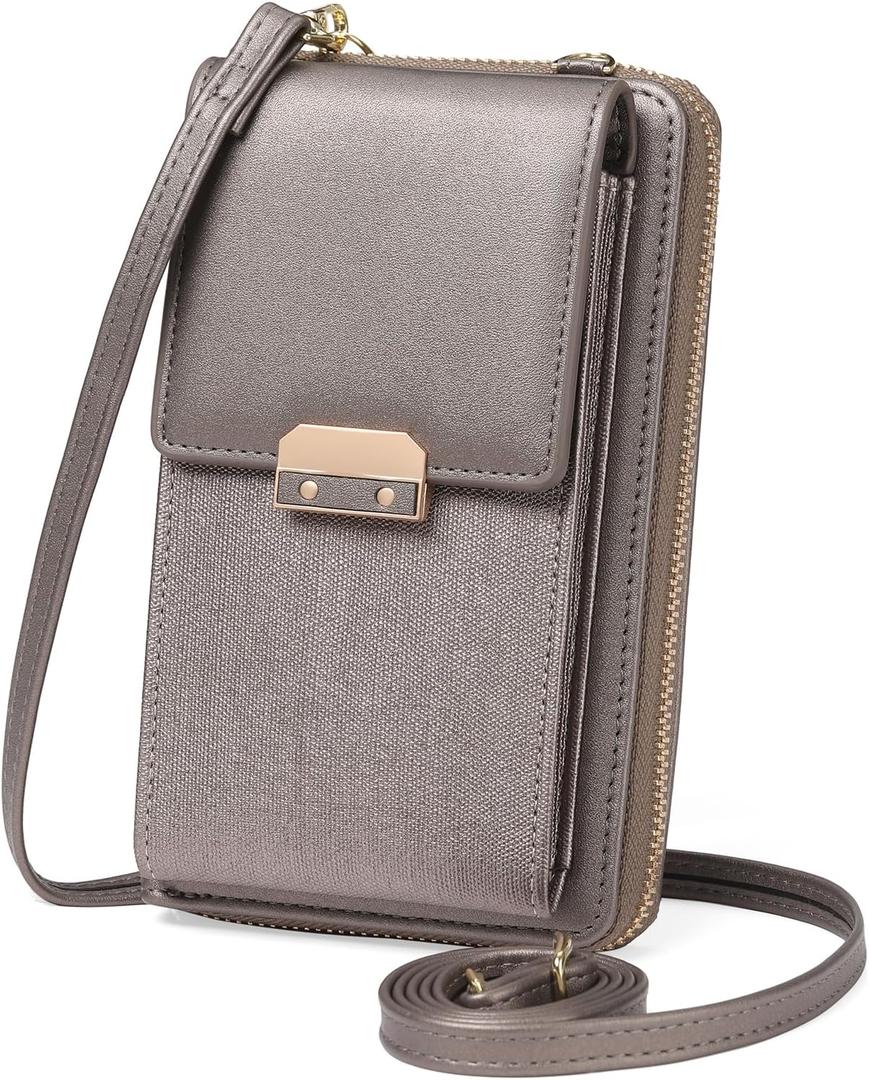 Leather Crossbody Bags Small Cell Phone Bag for Women with Adjustable Strap
