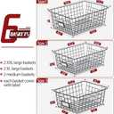 6 Pack Wire Baskets for Pantry Organization and Storage, Kitchen Organizer, 2 XXLarge & 2 XLarge & 2 Large