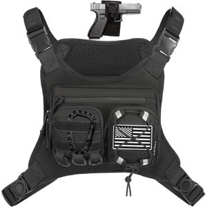 Sports Chest Holster Bag EDC Pouch Bag IFAK Chest Pack for Running (Black)