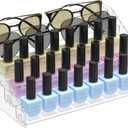 5 Tier Nail Polish Organizer Holder | Multi-Purpose Storage Rack for Eyeshadow Palettes, Sunglasses, Eyeglasses & Essential Oils - Clear Acrylic Vanity Countertop Display Stand Holds 50+ Bottles