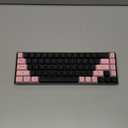 65% Gaming Keyboard, LED Backlit, Ultra-Compact Anti-Ghosting No-Conflict 68 Keys Membrane Gaming Wired Keyboard for PC Laptop Windows Gamer(Black-Pink)