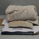 Berkshire Faux Fur Wearable Blanket, Cozy Reversible Loftmink Fleece Shawl with Hood & Side Pockets, One Size (58 in x 64 in)