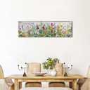 Rustic Wildflower Wall Art Colorful Farmhouse Floral Scenery Picture Decor Watercolor Flower Landscape Wood Grain Prints Painting Artwork for Living Room Office Bathroom Bedroom Home Decoration 14x48"