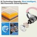 OWS AI Headphone for Multi-Language Translation, Bluetooth Earphone Support 144 Language Real-Time AI Translation, Wireless AI Earbuds Translator with App for Language Learning, Travel, Work (Pink)