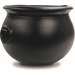 Union Products Black 16 Inch Spooky Witch Cauldron for Indoor and Outdoor Halloween Decoration and Trick or Treat Candy Container, Black