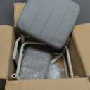 Low Rolling Stool with Back Support Roller Seats, Roller Chair PU Leather Low Stool with Wheels Foot Step Chair for Home,Shop,Office,Garage,Mechanic,Auto Repair,Library,Manicure (Medium - 4 universal wheels, 02-gray)