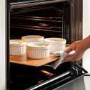 LE TAUCI Ramekins 6 OZ, Ceramic Souffle Dishes, Oven Safe Custard Cups for Baking, Creme Brulee, Pudding, Dessert, Microwave & Dishwasher Safe, Set of 4, White