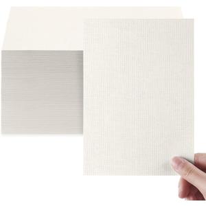 Geosar Linen Cardstock Invitation Cardstock Heavyweight Printer Paper 92lb 250gsm Index Cards for Printer Cover Postcards Blank Flash Note Greeting(Cream)