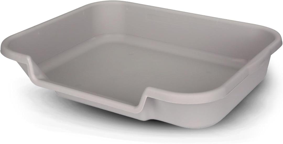 Dog Litter Box, Large Size, Misty Gray, Durable & Pet Safe, Indoor Open Top Entry Litter Pan, Comfortable for Puppy, Great for Dogs up to 20 lbs